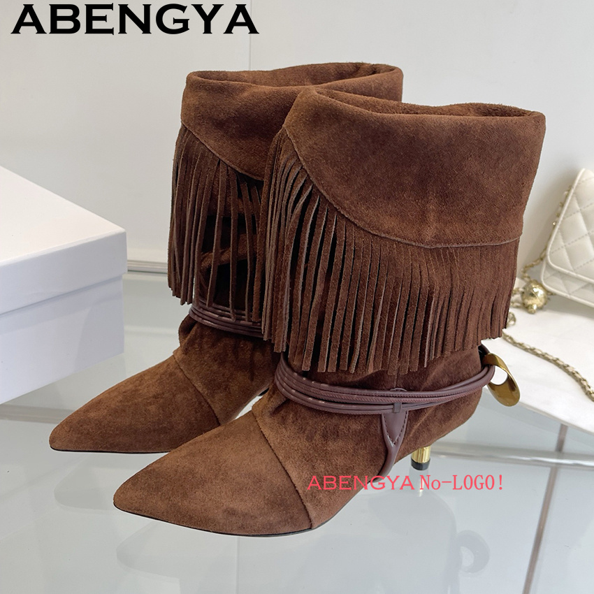 Suede Leather Edge Tassel Desi - огляд і ціна Ethnic Fashion Women