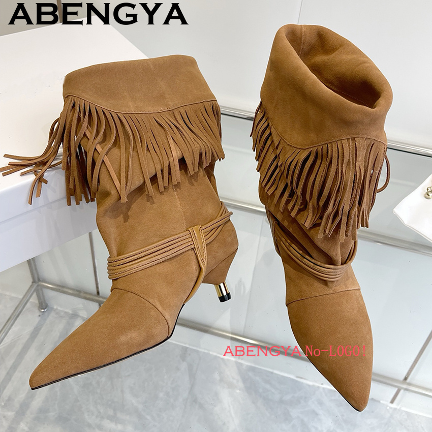 Suede Leather Edge Tassel Desi - огляд і ціна Ethnic Fashion Women
